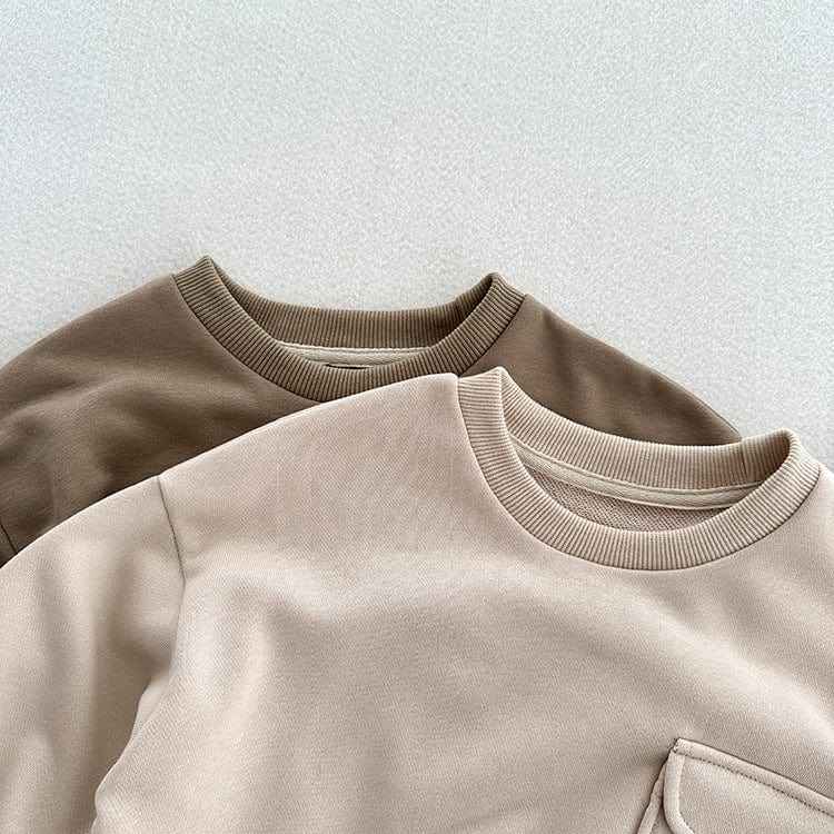 Arrival Kids Unisex Soft Comfortable Long Sleeves Solid Color Top Casual Pullover