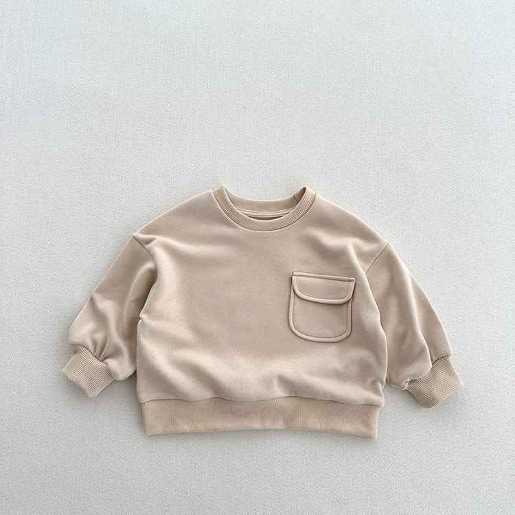 Arrival Kids Unisex Soft Comfortable Long Sleeves Solid Color Top Casual Pullover