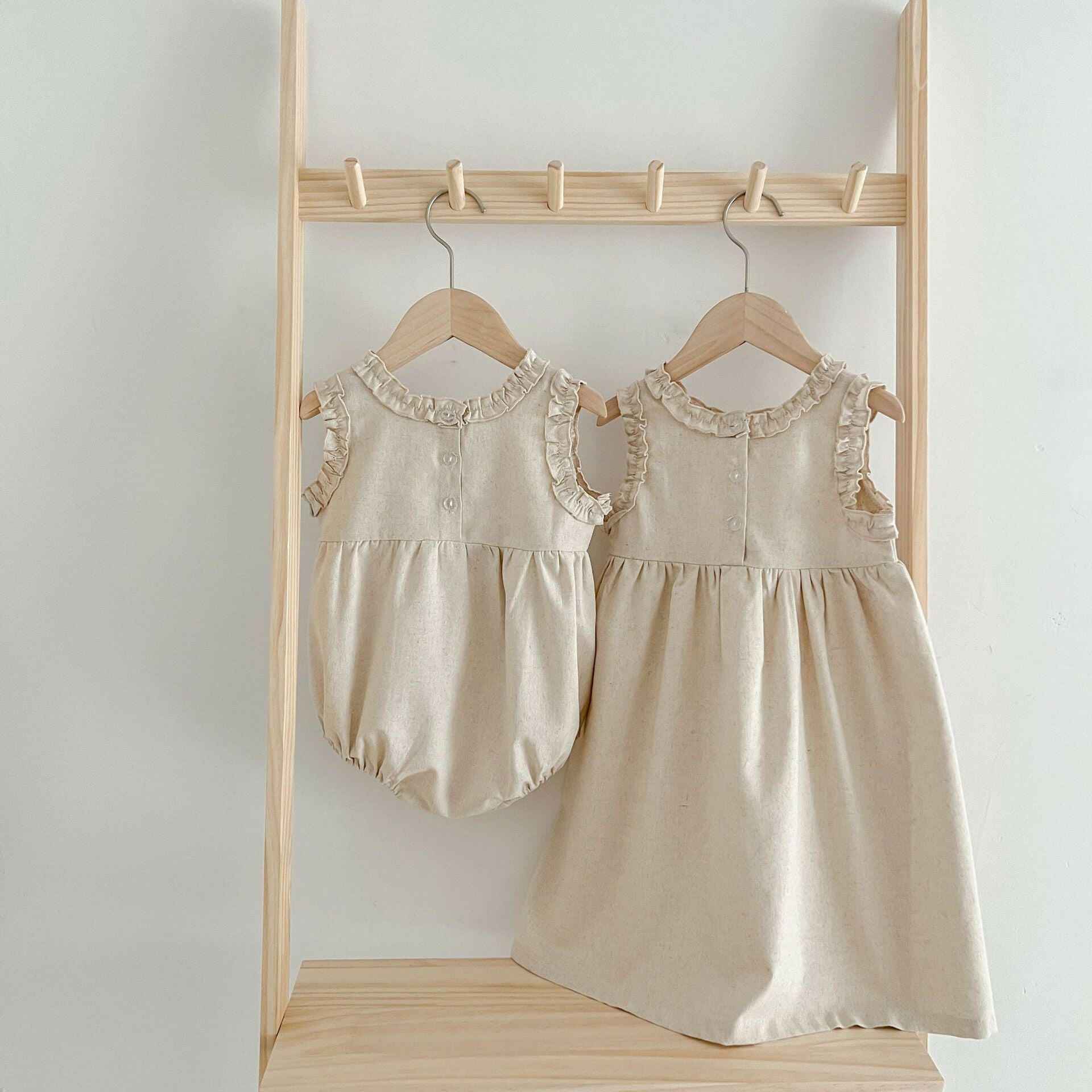 Baby Girl Vest Romper Tree Fungus-like Lacework Mori Style Princess Dress