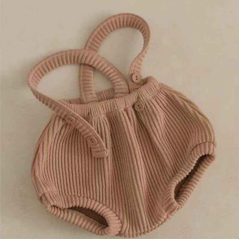 Infant Baby Kids Boys And Girls 3-Color Solid Color Simple Strap Overalls
